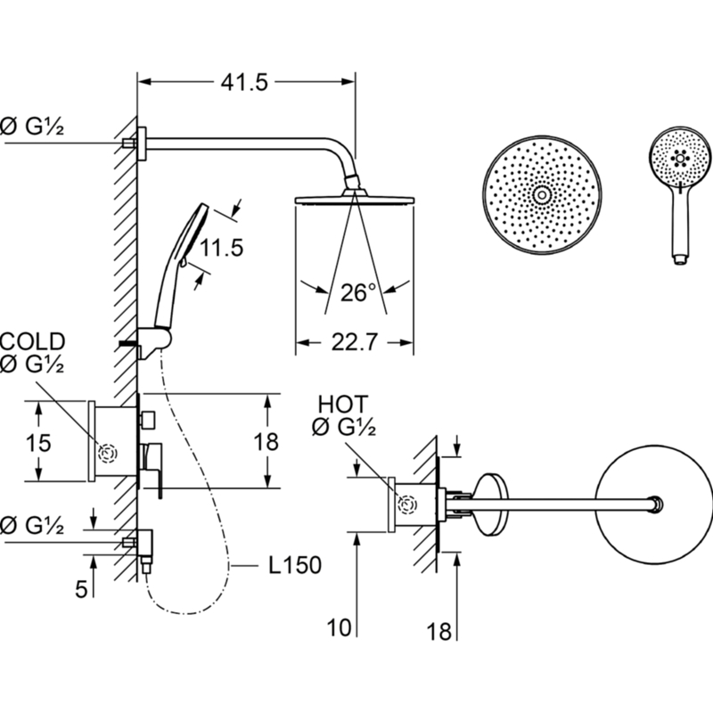 Душевая система Laguraty 2159 Хром от магазина ЛесКонПром.ру