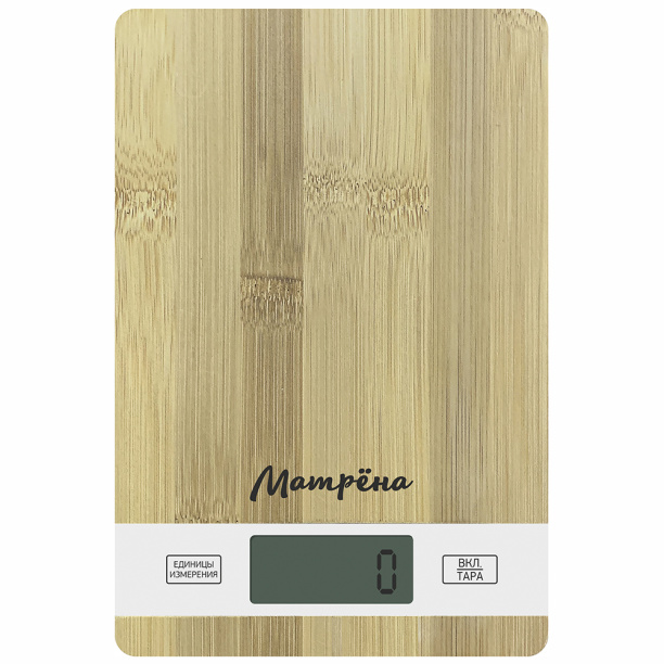 Весы кухонные МАТРЁНА бамбук прямоугольные от магазина ЛесКонПром.ру