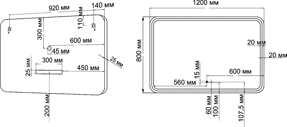 Зеркало Art&Max Genova 120х80 с подсветкой от магазина ЛесКонПром.ру