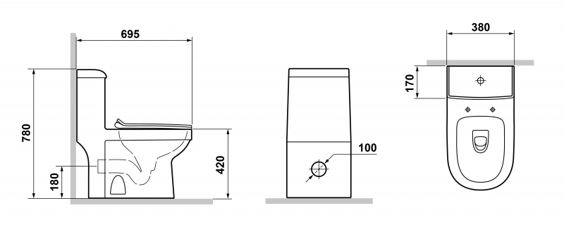 Унитаз моноблок Laguraty 8007A с сиденьем Микролифт от магазина ЛесКонПром.ру