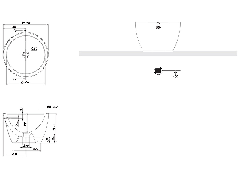 Раковина-чаша Scarabeo Matty 46 8055 Белая от магазина ЛесКонПром.ру