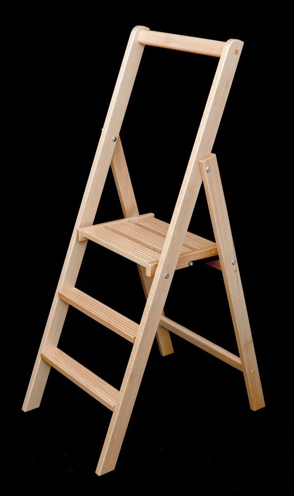 Стремянка деревянная Hoz-Block Батя 3 ступени Светлая (арт. СДБ-3С) от магазина ЛесКонПром.ру