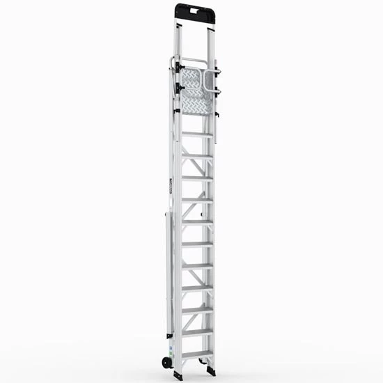 Складская профессиональная алюминиевая стремянка 12 ступеней с опорами CAGSAN арт.КPN11 от магазина ЛесКонПром.ру