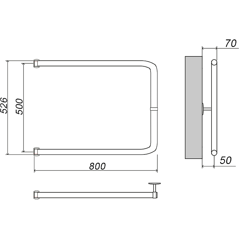 Водяной полотенцесушитель Grota Modesto 50х80 Хром от магазина ЛесКонПром.ру
