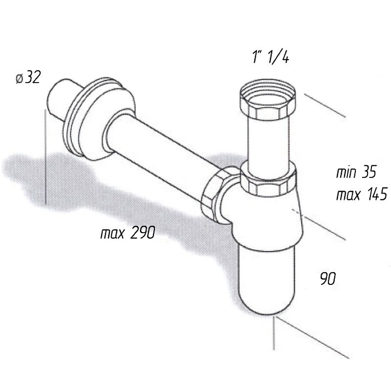 Сифон для раковины Migliore Ricambi 17926 Хром от магазина ЛесКонПром.ру