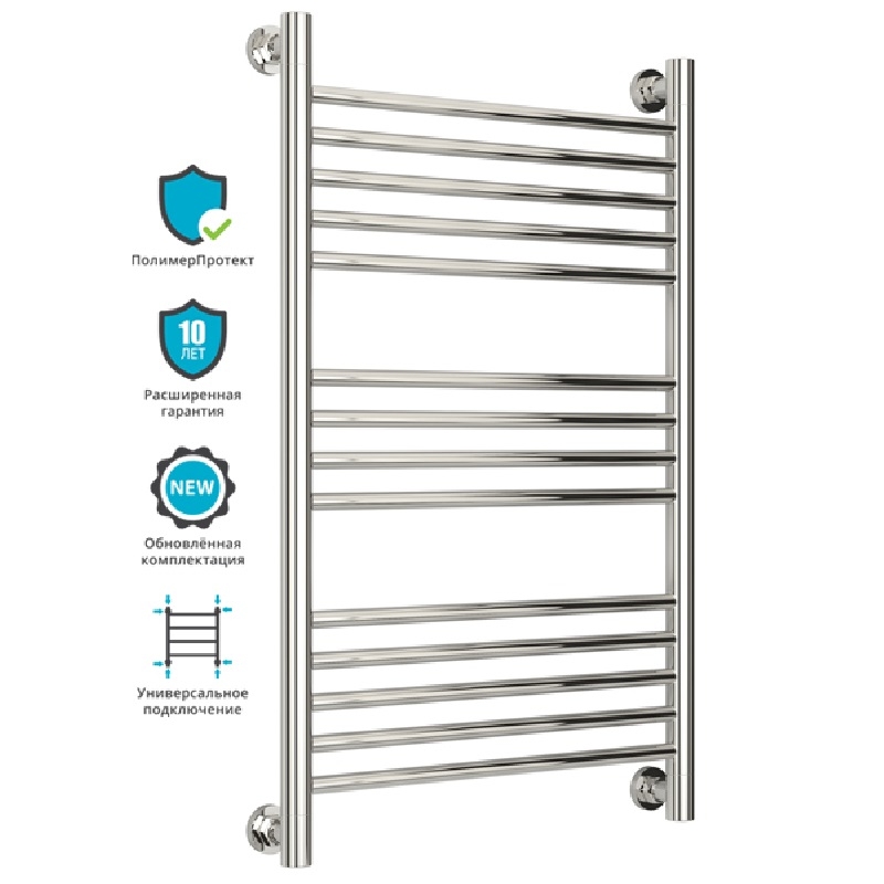 Водяной полотенцесушитель Сунержа Богема прямая 800х500 Хром от магазина ЛесКонПром.ру
