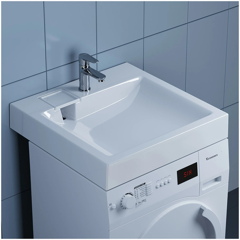 Раковина Paola Siena 60x60 на стиральную машину Белая глянцевая от магазина ЛесКонПром.ру