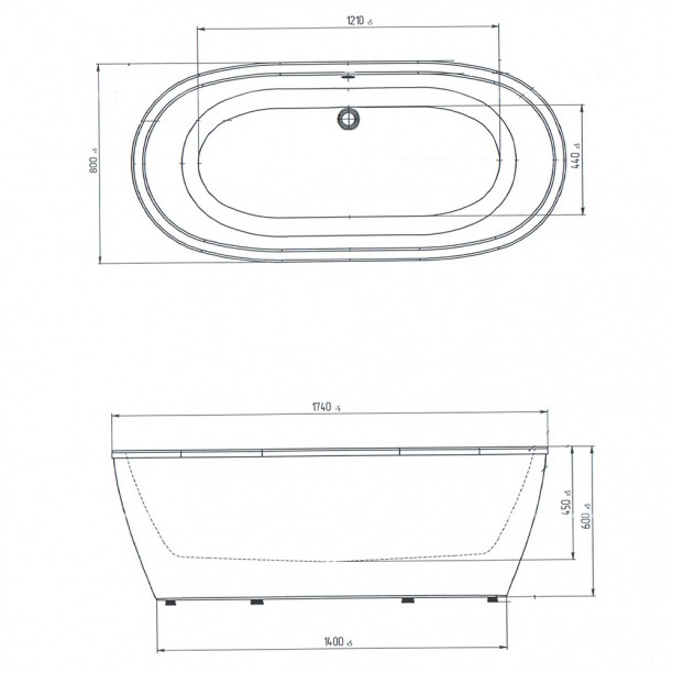 Акриловая ванна AIMA Tondo 174х80 см отдельностоящая от магазина ЛесКонПром.ру