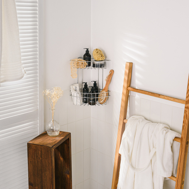 Полка сетчатая ЧМЗ Кашалот 2-ярусная угловая хром от магазина ЛесКонПром.ру