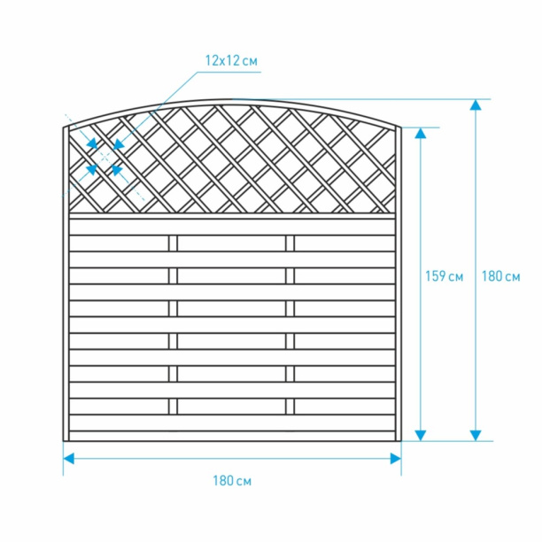 Заборная секция арочная KWARCYT 180x180 см от магазина ЛесКонПром.ру