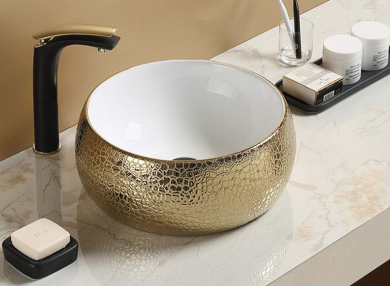 Раковина CeramaLux 40 С1063 Золотая от магазина ЛесКонПром.ру