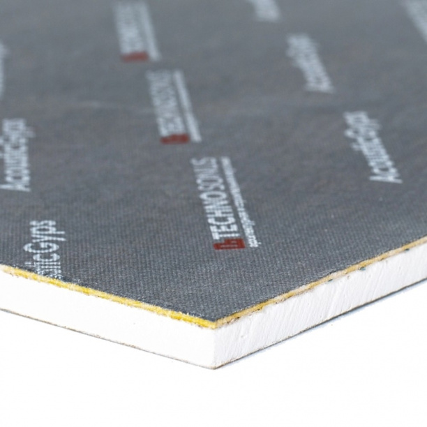 Гипсокартон высокопрочный с мембраной TechnoSonus АкустикГипс М1 1200x590x17 мм от магазина ЛесКонПром.ру