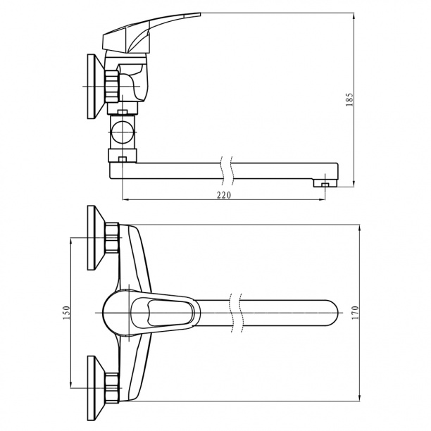 Смеситель для ванны SW SW17106 от магазина ЛесКонПром.ру