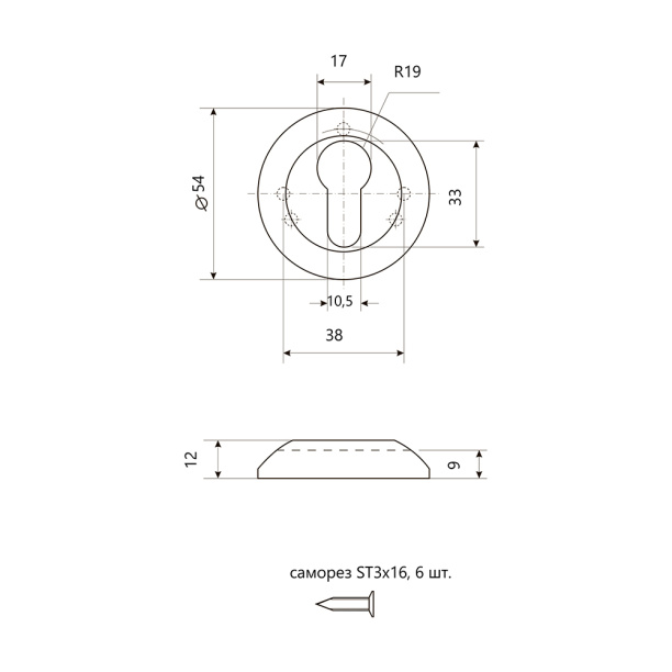 Дверные накладки под цилиндр Megapolis графит от магазина ЛесКонПром.ру