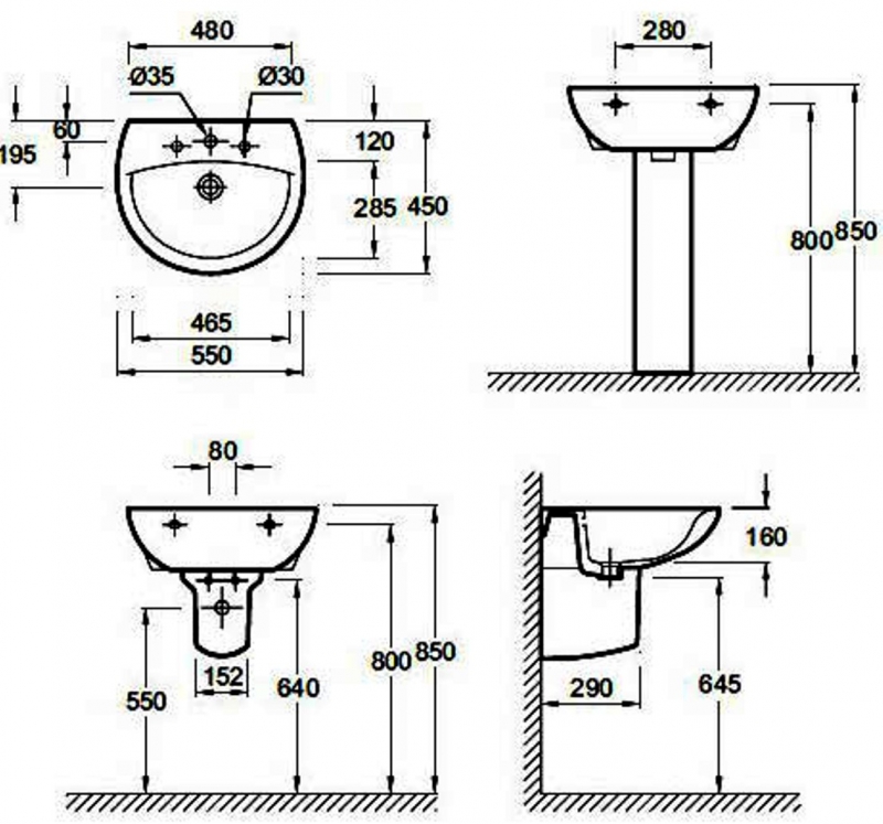 Раковина Jacob Delafon Patio 55 E4158NG-00 Белая от магазина ЛесКонПром.ру