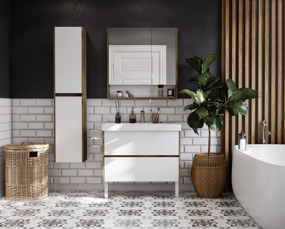 Зеркало-шкаф AQUATON Сканди 90 дуб рустикальный от магазина ЛесКонПром.ру