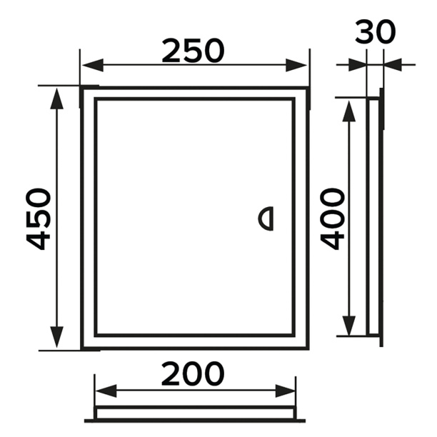Люк ревизионный 25х40 см пластиковый от магазина ЛесКонПром.ру
