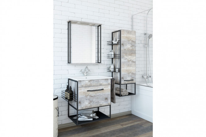 Зеркало с полкой Sanflor Бруклин 80410904 от магазина ЛесКонПром.ру