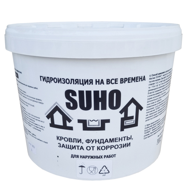 Мастика битумная SUHO IZOWAX гидроизоляционная 10 кг от магазина ЛесКонПром.ру