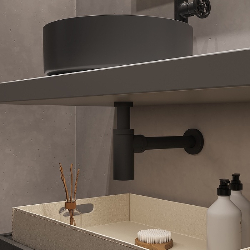 Сифон для раковины Iddis Optima Home OPTGM00i84 Графит от магазина ЛесКонПром.ру