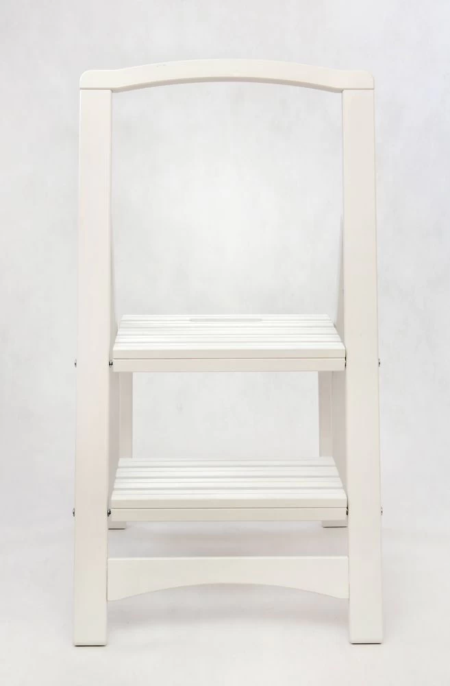 Стремянка деревянная с широкими ступенями Hoz-Block Микки 2 ступени Белая (арт. СДМ-2Б) от магазина ЛесКонПром.ру