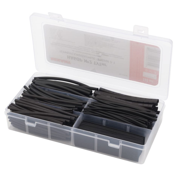 Термоусадочная трубка REXANT Набор №2 260 шт черный от магазина ЛесКонПром.ру