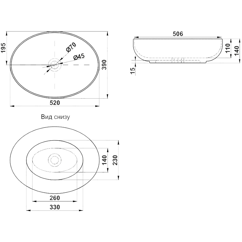 Раковина-чаша Melana 52 MLN-320316MB Черная матовая от магазина ЛесКонПром.ру