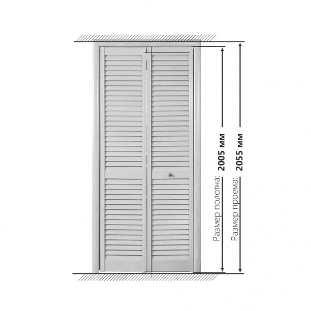 Дверь жалюзийная 2055х810 мм серый ясень от магазина ЛесКонПром.ру