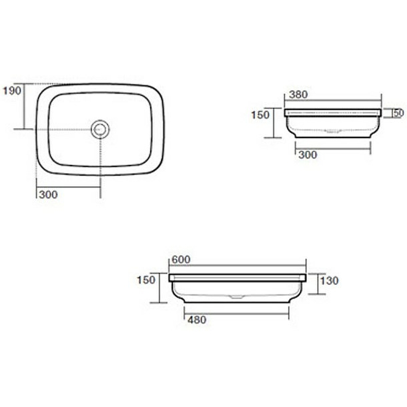 Раковина Kerasan Tribeca 60 514330 Белая матовая от магазина ЛесКонПром.ру