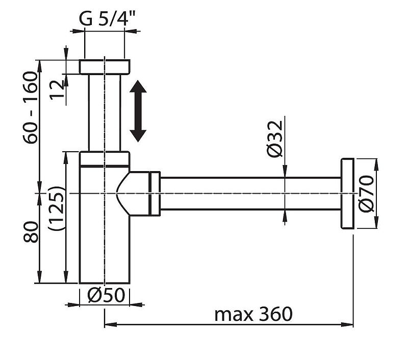 Сифон для раковины Ravak X01800 Белый матовый от магазина ЛесКонПром.ру