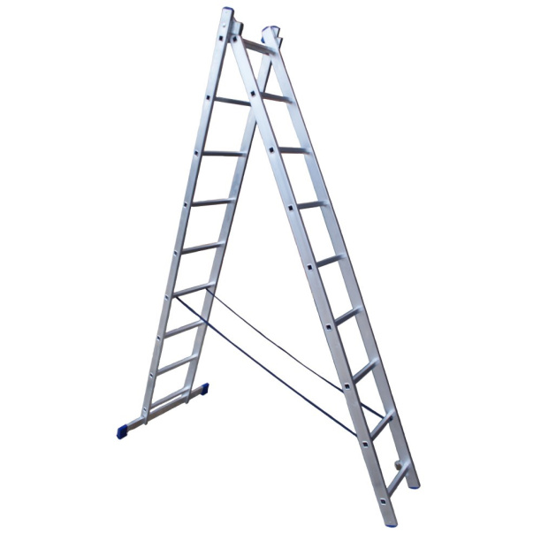 Лестница алюминиевая STAIRS двухсекционная 18 ступеней от магазина ЛесКонПром.ру