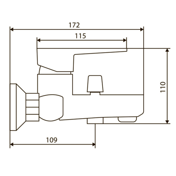 Смеситель для ванны RedBlu by damixa Saturn хром от магазина ЛесКонПром.ру