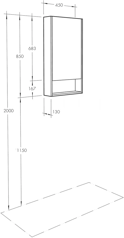 Зеркало-шкаф AQUATON Сканди 45 дуб верона от магазина ЛесКонПром.ру