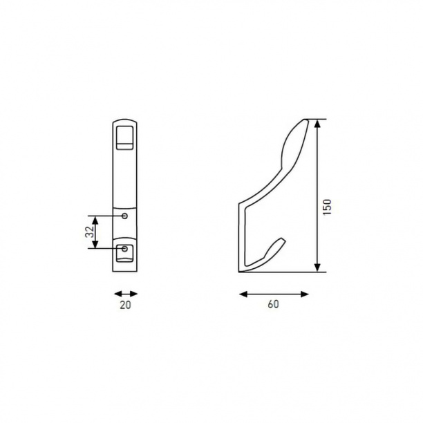 Крючок мебельный Edson 67 никель/сатин от магазина ЛесКонПром.ру