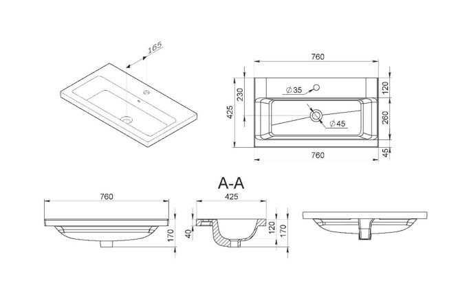 Раковина встраиваемая AM.PM Gem M90WCC0752BM 80544466 от магазина ЛесКонПром.ру