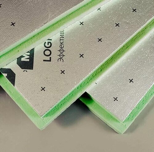 Плита теплоизоляционная LOGICPIR Баня ТЕХНОНИКОЛЬ Ф/Ф 1190х590х40 мм, L-кромка от магазина ЛесКонПром.ру