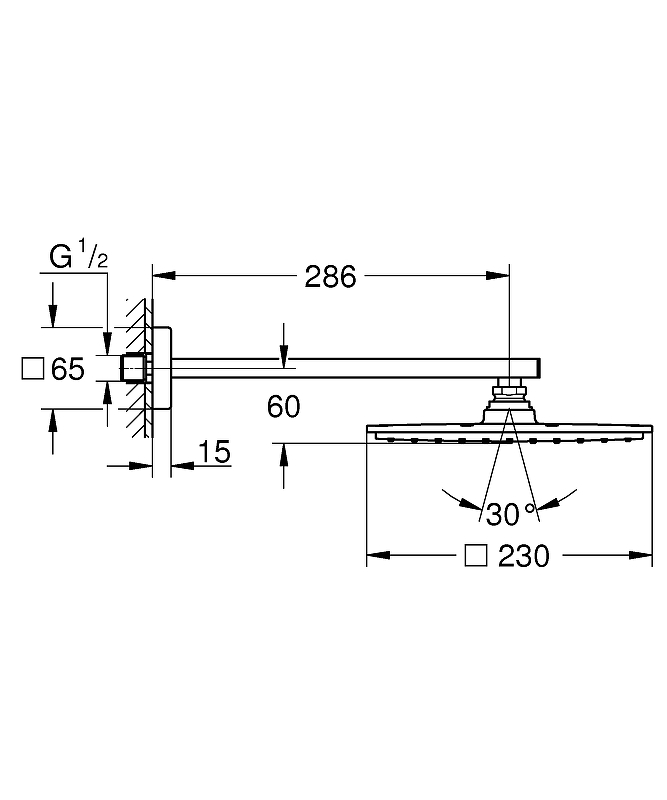 Верхний душ Grohe Rainshower 26054000 Хром от магазина ЛесКонПром.ру