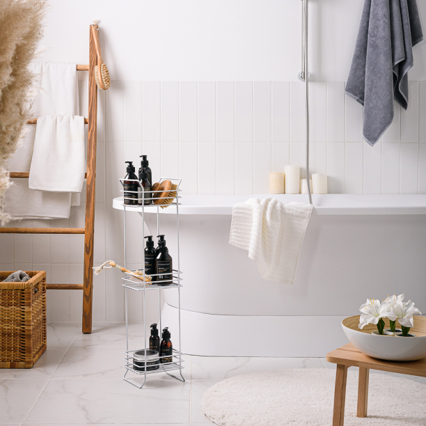 Этажерка для ванной ЧМЗ 3-ярусная сталь белая от магазина ЛесКонПром.ру