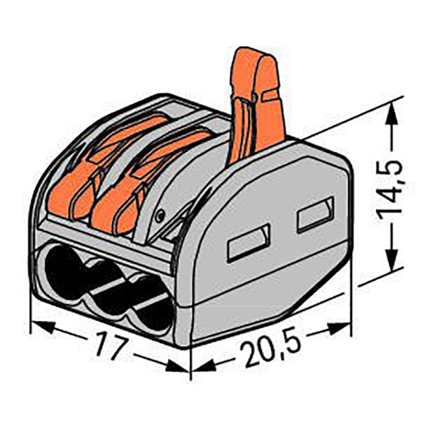 Клемма WAGO 3-проводная 5 шт от магазина ЛесКонПром.ру