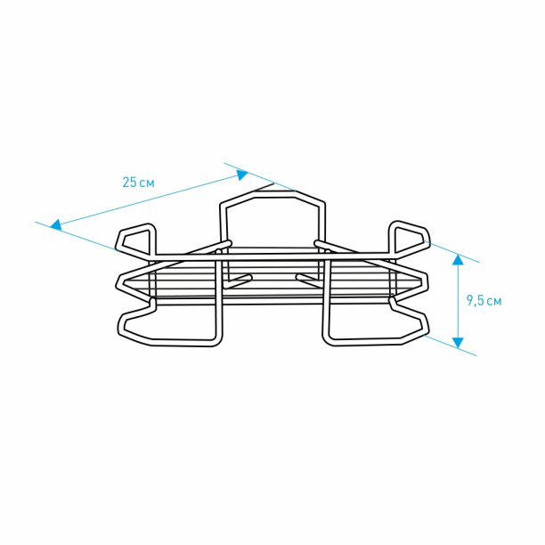 Полка сетчатая ЧМЗ Нюанс 1-ярусная угловая хром от магазина ЛесКонПром.ру