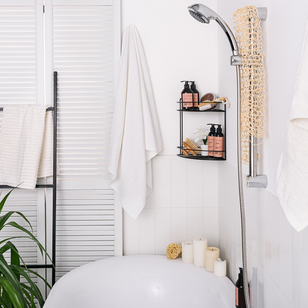 Полка сетчатая ЧМЗ 2-ярусная угловая черная от магазина ЛесКонПром.ру