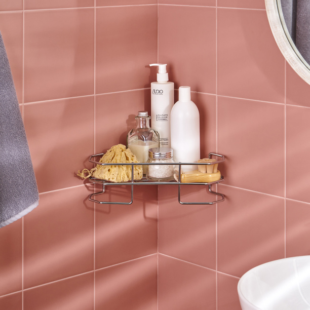 Полка сетчатая ЧМЗ Нюанс 1-ярусная угловая хром от магазина ЛесКонПром.ру