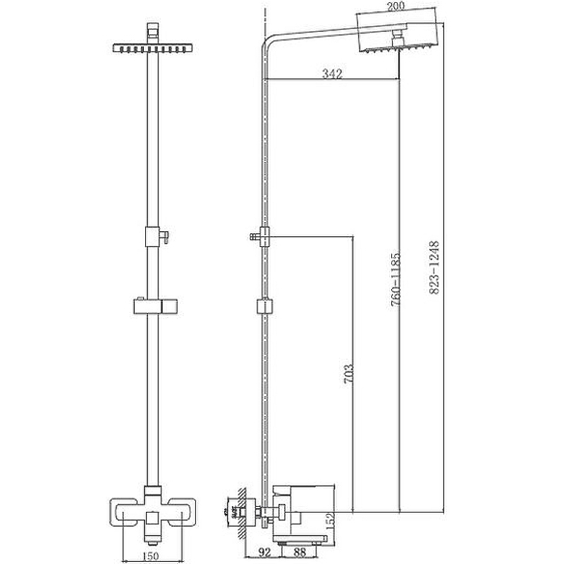 Душевая система Haiba HB24803 Нержавеющая сталь от магазина ЛесКонПром.ру