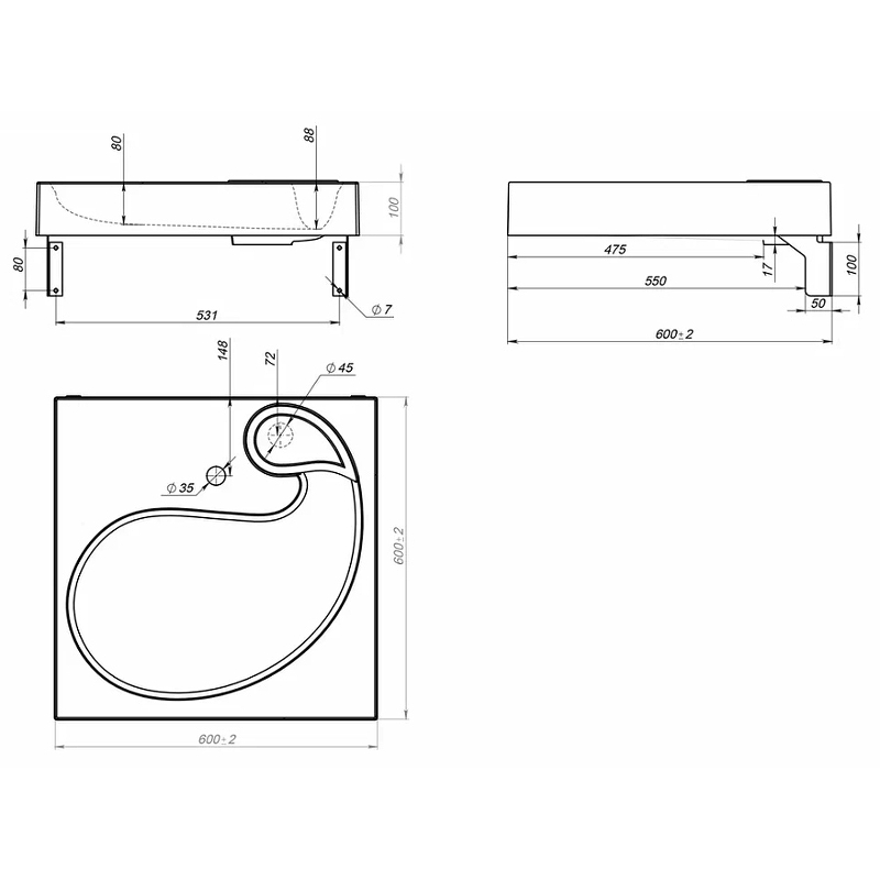 Раковина Altasan Subra 60 UPP60SUBRAs на стиральную машину Белая от магазина ЛесКонПром.ру