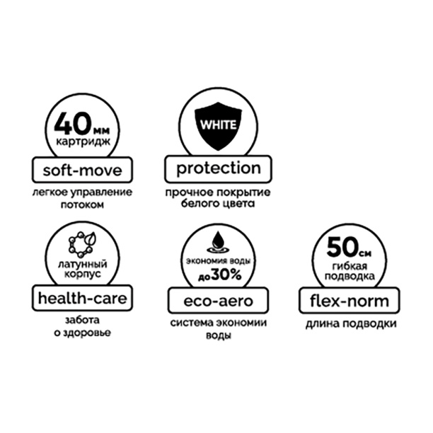 Смеситель для раковины FLUMEN Lippe белый от магазина ЛесКонПром.ру