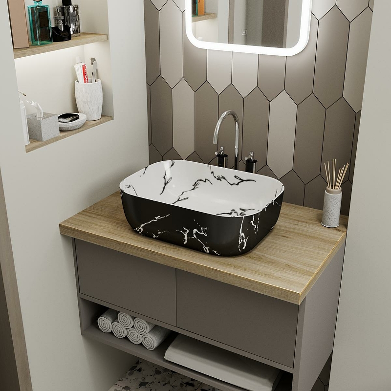 Раковина-чаша Point Вега 46 PN43711WB Черная Белая от магазина ЛесКонПром.ру