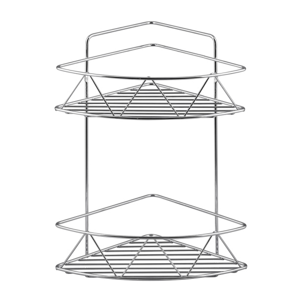 Полка сетчатая ЧМЗ Зигзаг 2-ярусная угловая хром от магазина ЛесКонПром.ру