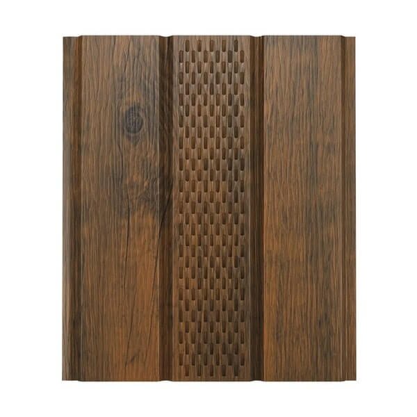 Софит металлический с центральной перфорацией AQUASYSTEM 303х2400 мм Printech Naive Maroon Темное Дерево от магазина ЛесКонПром.ру