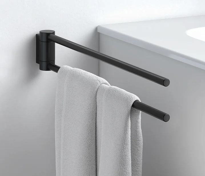 Полотенцедержатель Keuco Plan 14918370000 двойной, черный от магазина ЛесКонПром.ру