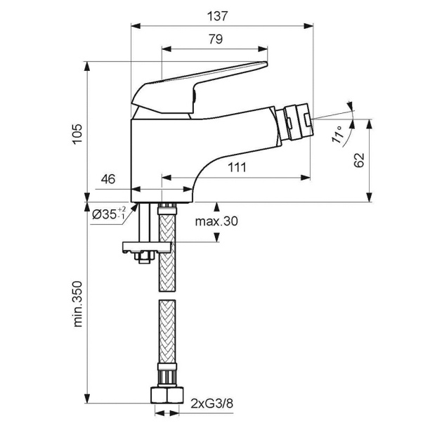 Смеситель для биде VIDIMA Fine от магазина ЛесКонПром.ру